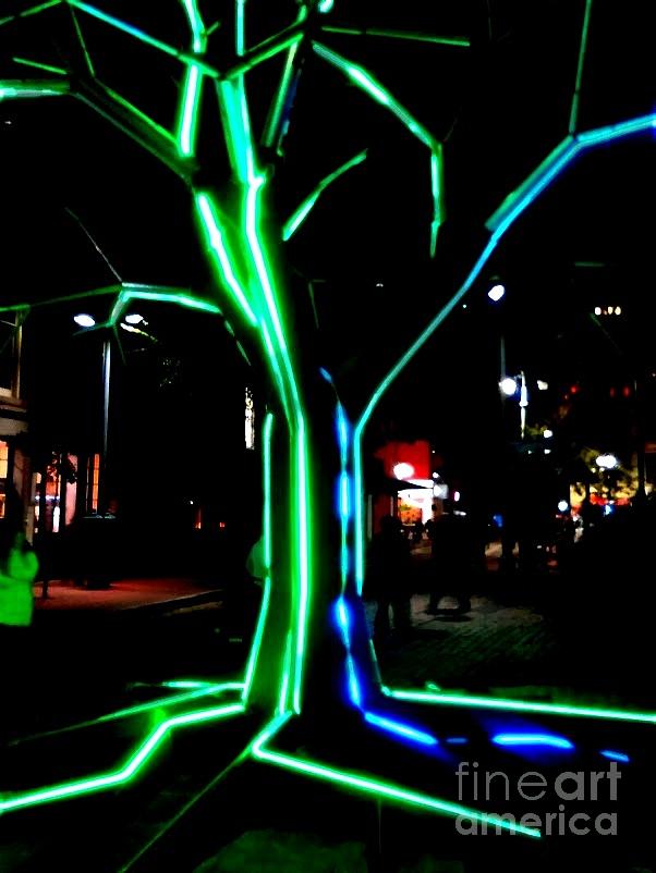 New Orleans Neon Tree Abstract Downtown Photograph by Michael Hoard