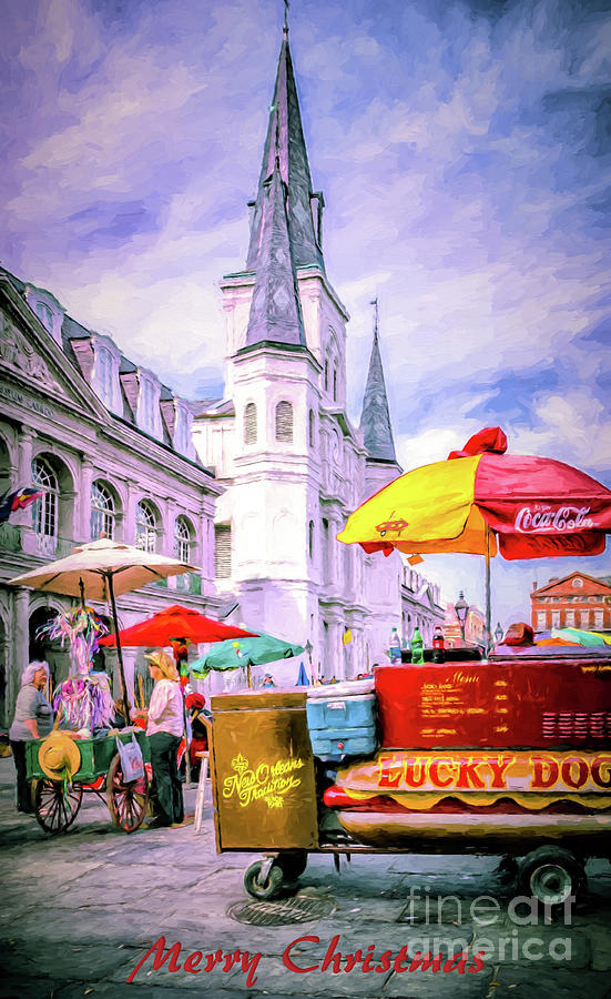 New Orleans-painted-Merry Christmas Photograph by Kathleen K Parker