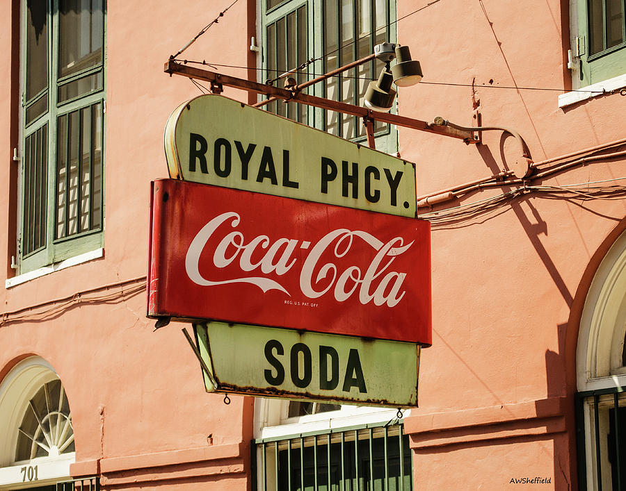 New Orleans Photograph - New Orleans - Pharmacy Sign by Allen Sheffield