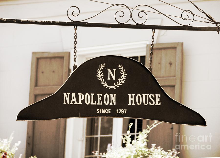 New Orleans Sign - Napoleon House - Sepia Photograph by Carol Groenen