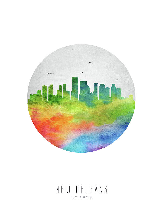 New Orleans Digital Art - New Orleans Skyline USLANO20 by Aged Pixel