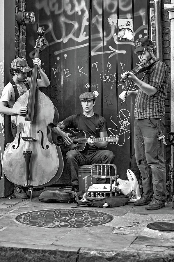 New Orleans Street Musicians bw Photograph by Steve Harrington - Fine ...