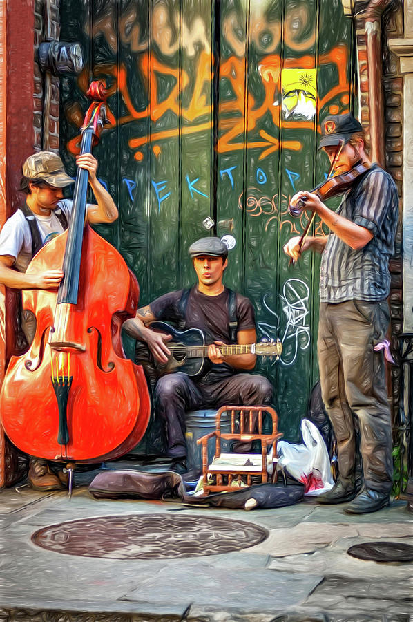 New Orleans Photograph - New Orleans Street Musicians - Paint by Steve Harrington