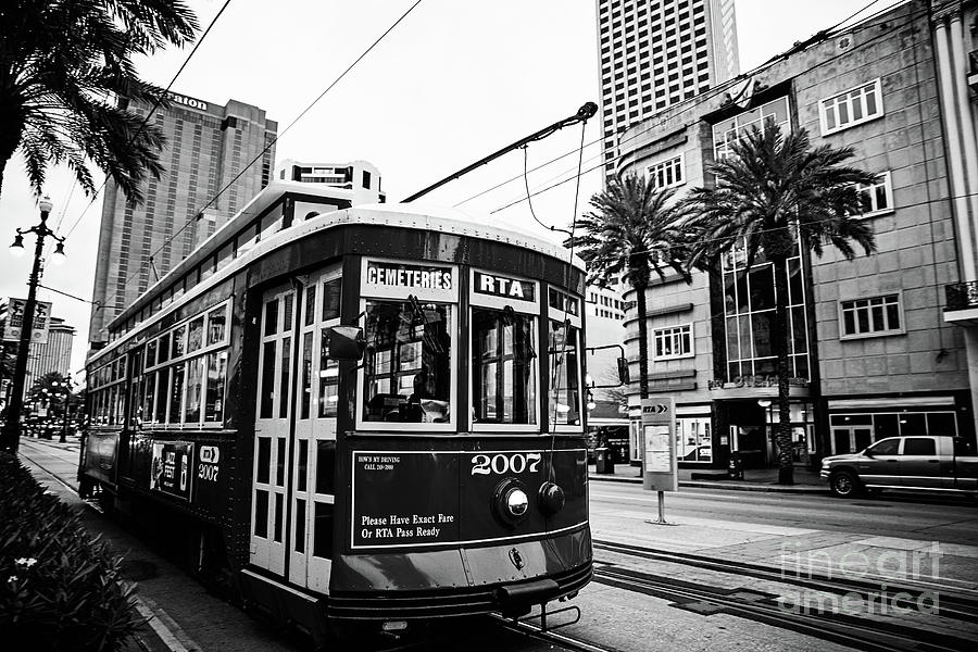 New Orleans Streetcar - BW Photograph by Scott Pellegrin