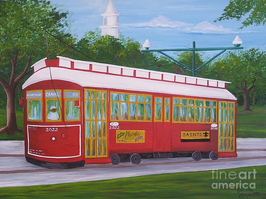 New Orleans Streetcar Painting by Valerie Carpenter
