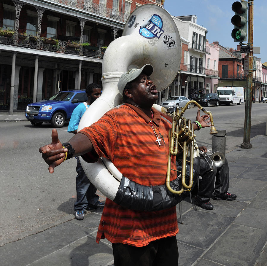 New Orleans Photograph - New Orleans Tuba Player by Bill Cannon