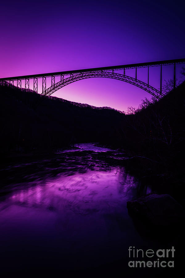 Mountain Photograph - New River Gorge Bridge Afterglow by Thomas R Fletcher