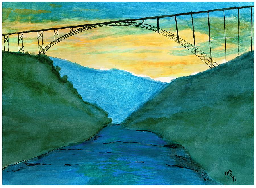 New River Gorge Bridge Painting by David Bartsch