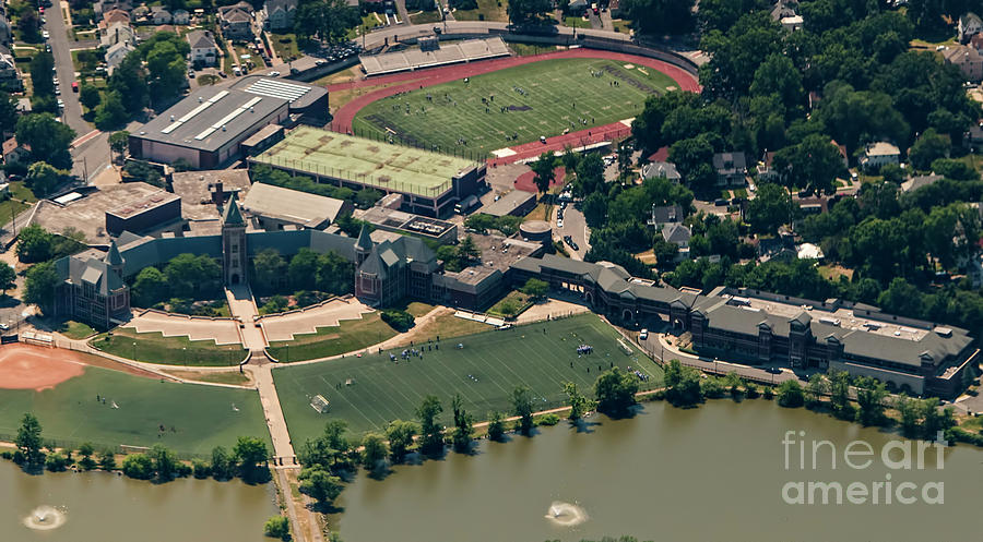New Rochelle Photograph - New Rochelle High School Aerial Photo by David Oppenheimer