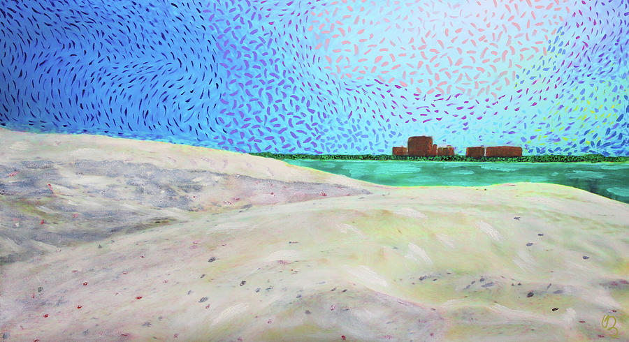 New Smyrna Beach As Seen From A Dune On Ponce Inlet Painting by Deborah Boyd