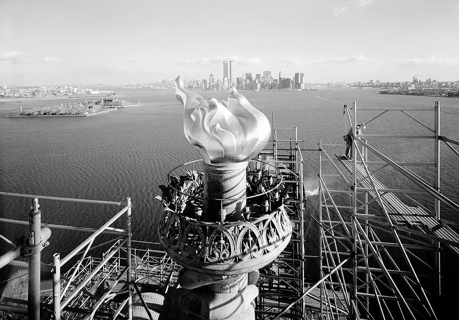 New Statue Of Liberty Flame C. 1984 Photograph by Daniel Hagerman