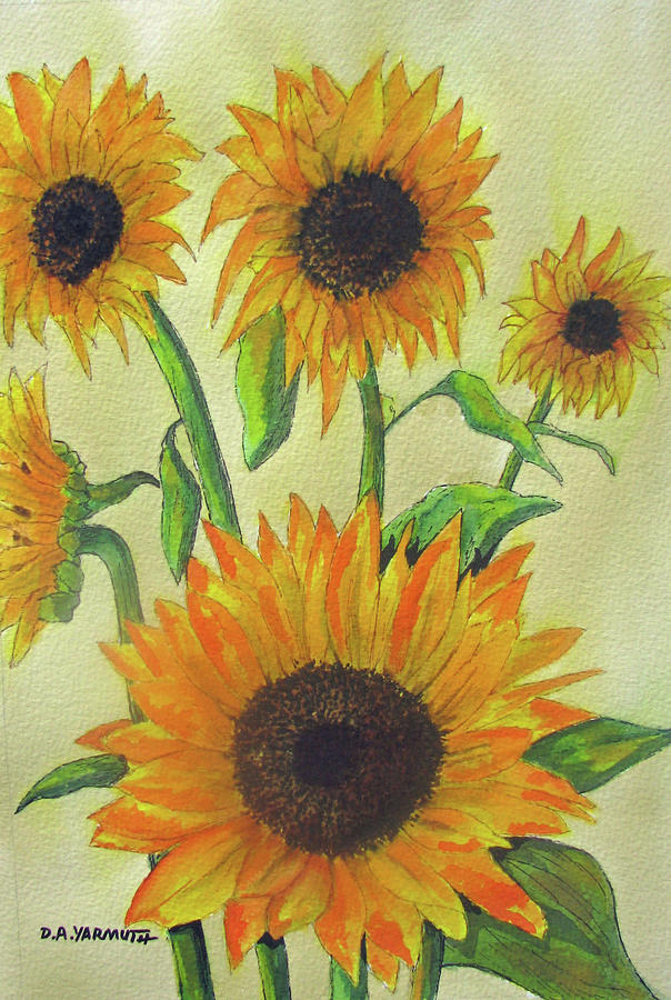New Sunflowers Painting by Dale Yarmuth