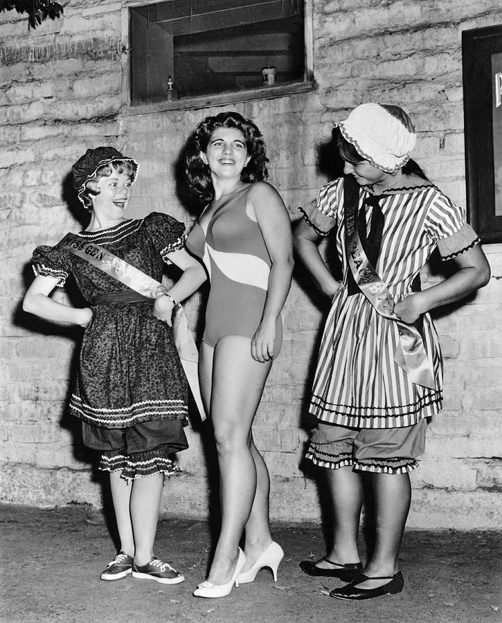New Swimwear Meets Old Photograph by Underwood Archives