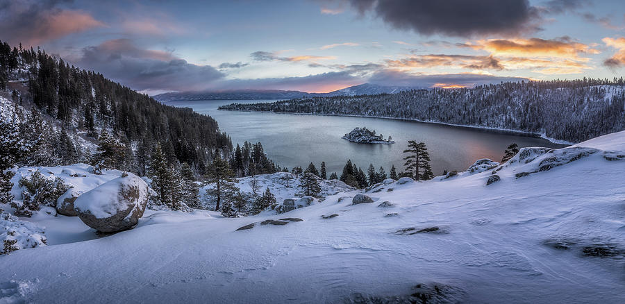 Winter Photograph - Emerald Bay First Snow by BJ Stockton