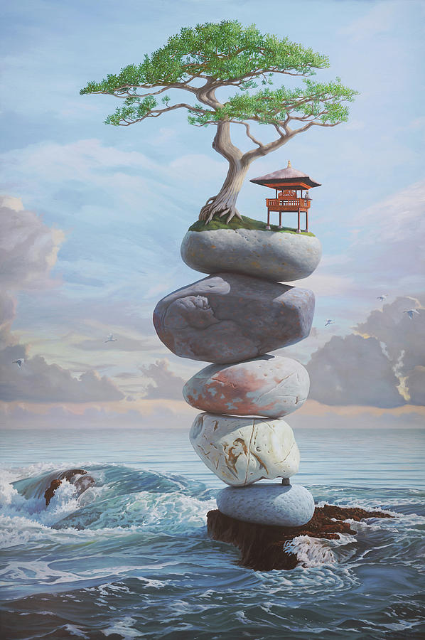 Surrealism Painting - An Allegory on the Principles of Meditation by Paul Bond