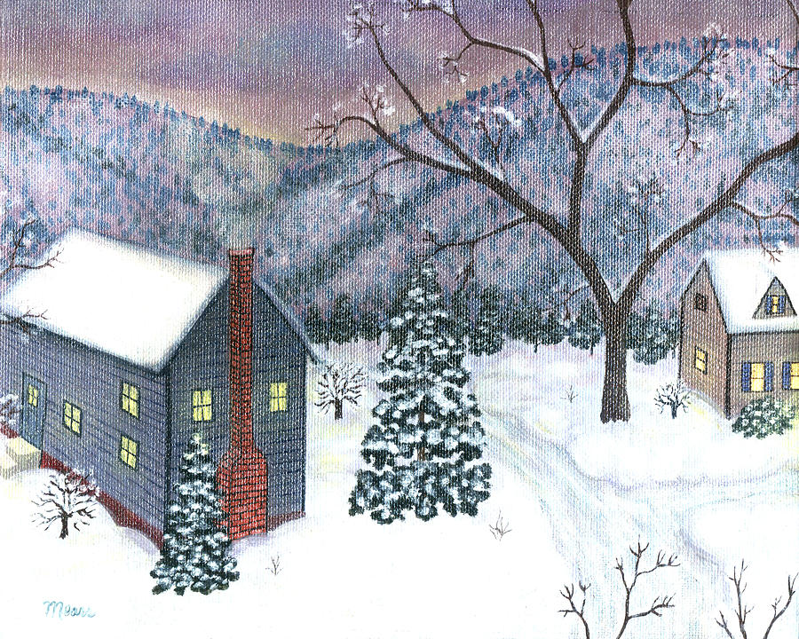 Winter Landscape Painting - New Winter Four by Linda Mears