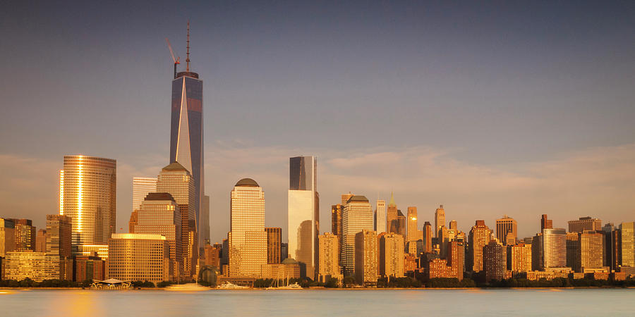 New World Trade Memorial Center and New York City Skyline Panorama Photograph by Ranjay Mitra