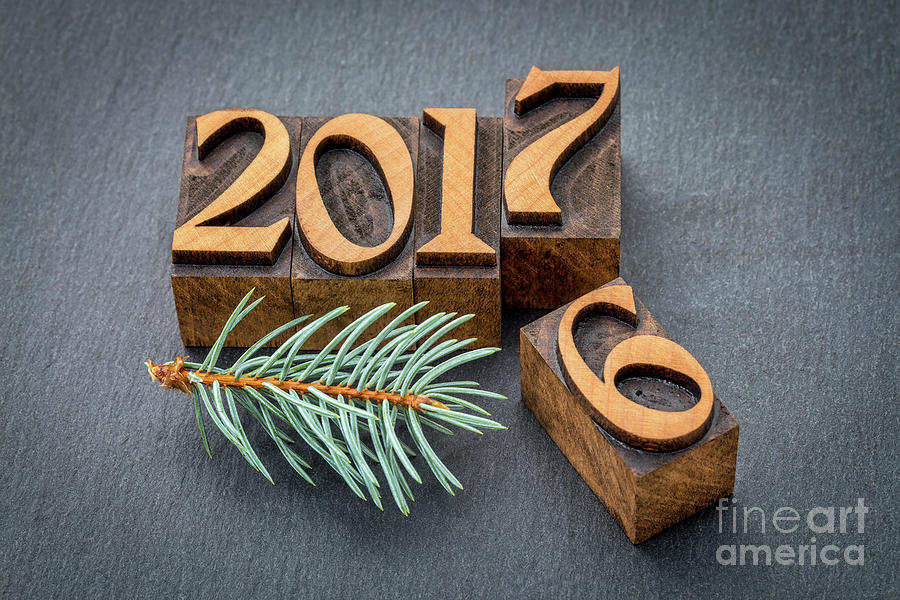New Year 2017 In Wood Type Photograph by Marek Uliasz