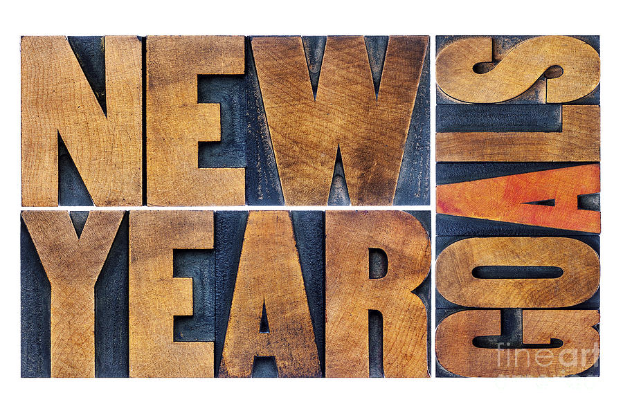 New Year goals in wood type Photograph by Marek Uliasz