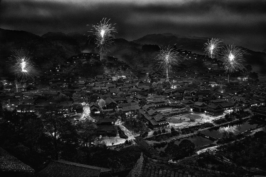Black And White Photograph - New Years Eve by Bj Yang