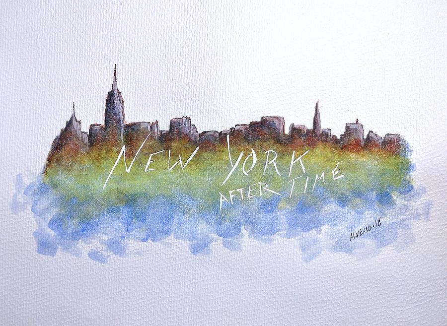 New York After Time Painting by Edwin Alverio