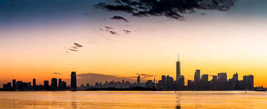 New York and Jersey City sunrise panorama Photograph by Mihai Andritoiu