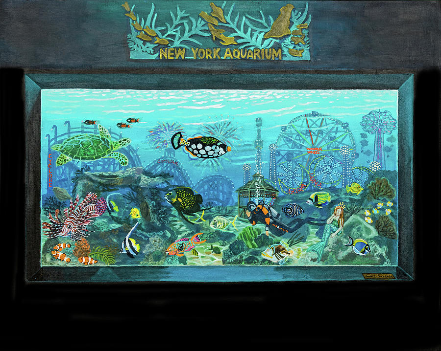 New York Aquarium Painting by Bonnie Siracusa