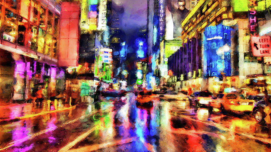 New York at Night - 14 Painting by AM FineArtPrints