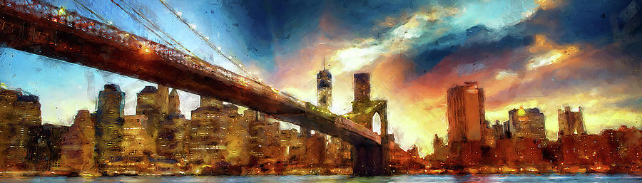 New York at Night - 17 Painting by AM FineArtPrints