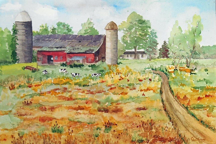 New York -Barn Near Pulaski, NY Painting by Christine Lathrop