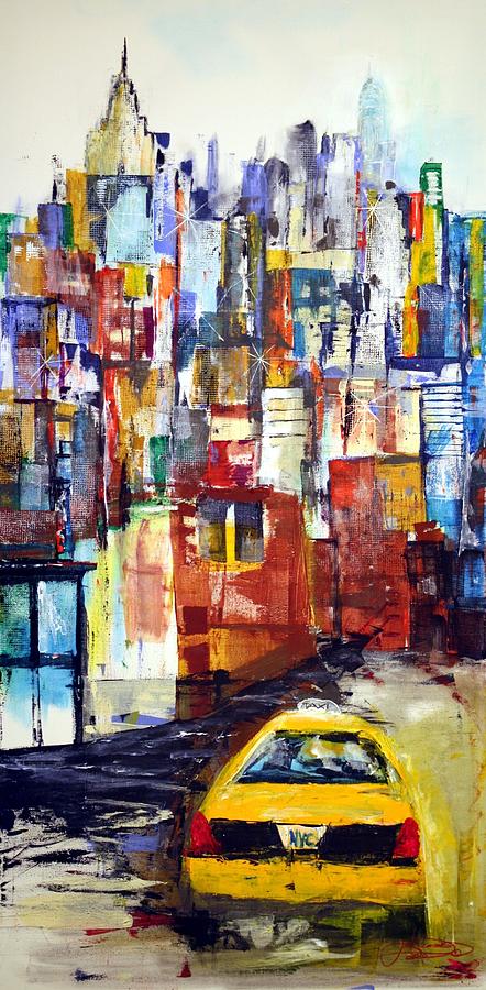 Skyline Painting - New York Cab by Jack Diamond