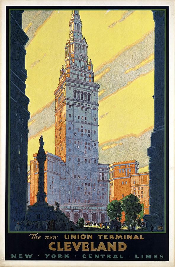 Cleveland Mixed Media - New York Central Lines - Cleveland, Ohio - Retro travel Poster - Vintage Poster by Studio Grafiikka