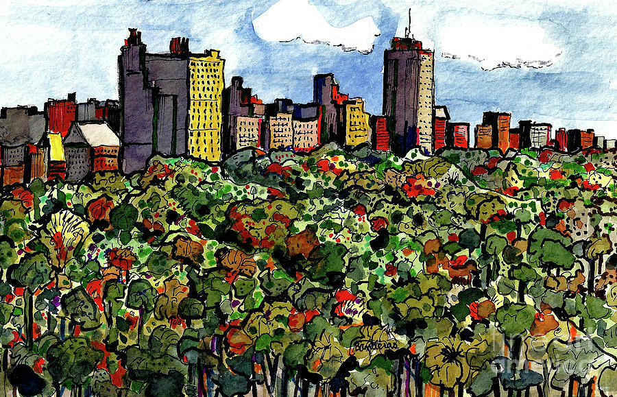New York Central Park Painting by Terry Banderas
