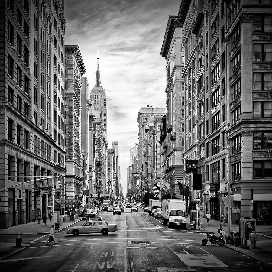 NEW YORK CITY 5th Avenue - Monochrome Photograph by Melanie Viola
