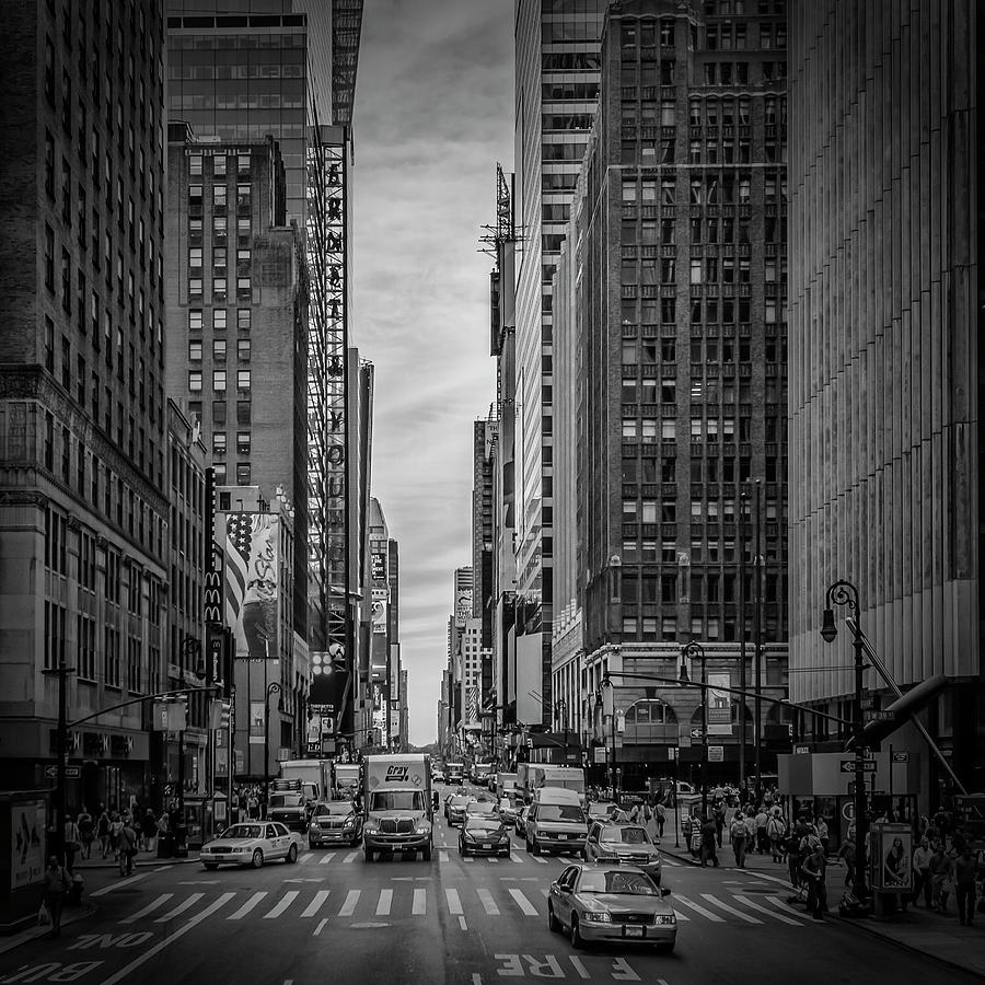 NEW YORK CITY 7th Avenue Traffic - Monochrome Photograph by Melanie ...