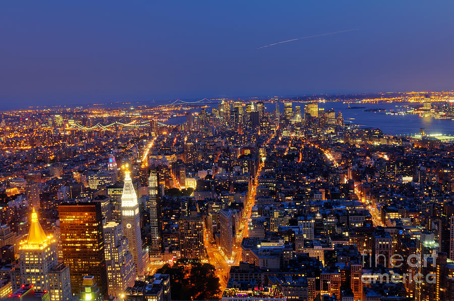New York City at night 2 Photograph by Oscar Gutierrez