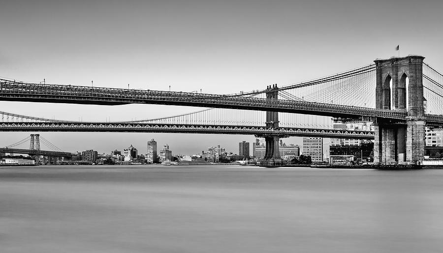 New York City Bridges BMW BW Photograph by Susan Candelario