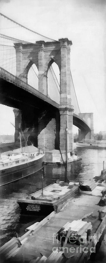 New York City Brooklyn Bridge Painting by Edward Fielding