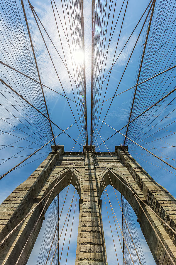 NEW YORK CITY Brooklyn Bridge in Detail Photograph by Melanie Viola