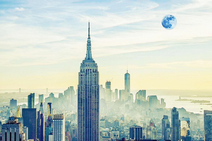 New York City by Adam Asar 2 Painting by Celestial Images