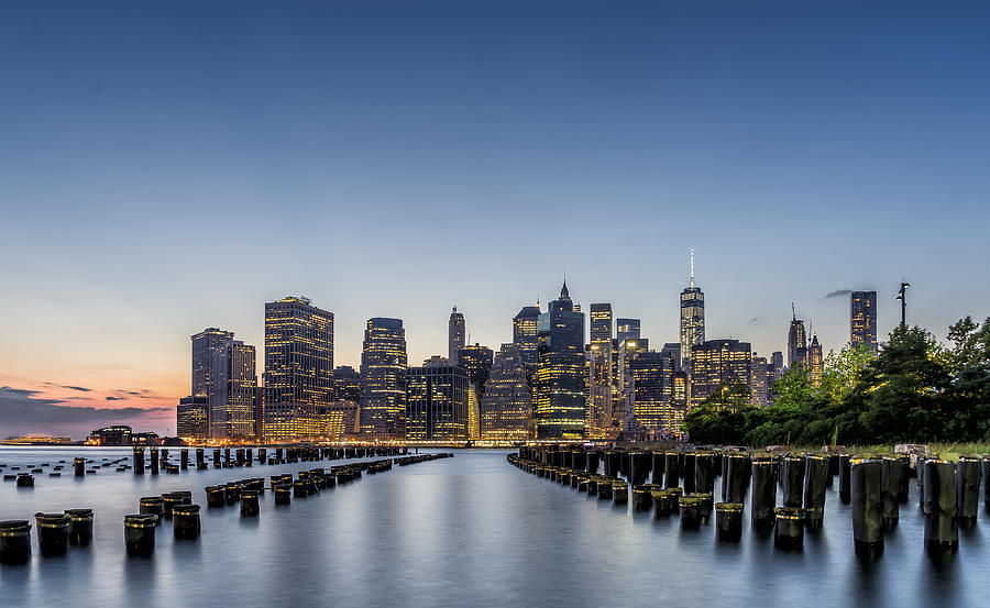 New York City Skyline Photograph - New York City Dusk by Rafael Quirindongo