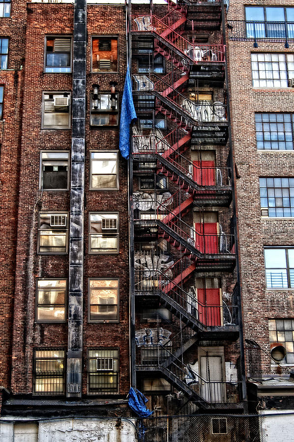 New York City Photograph - New York City Fire Escape by Mike Martin