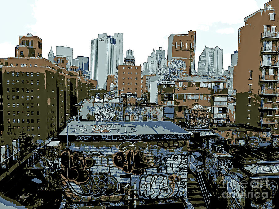 New York City Graffiti Mixed Media By D R