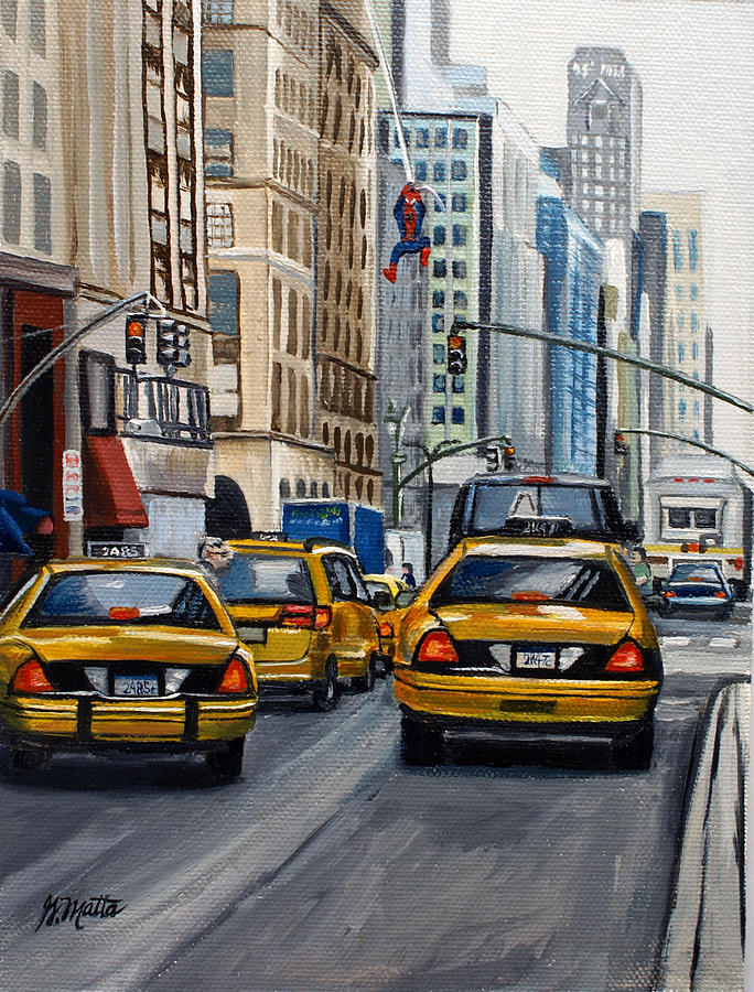 Cityscape Painting - New York City by Gretchen Matta Cityscape Painting - New York City by Gretchen Matta