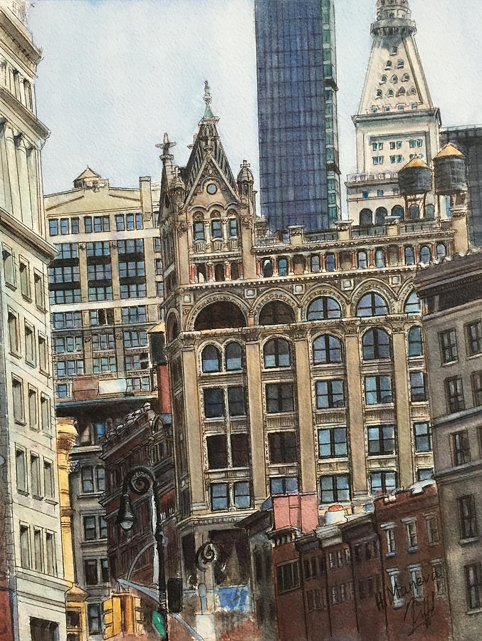 New York City III- Union Square/ Broadway Painting by Henrieta Maneva