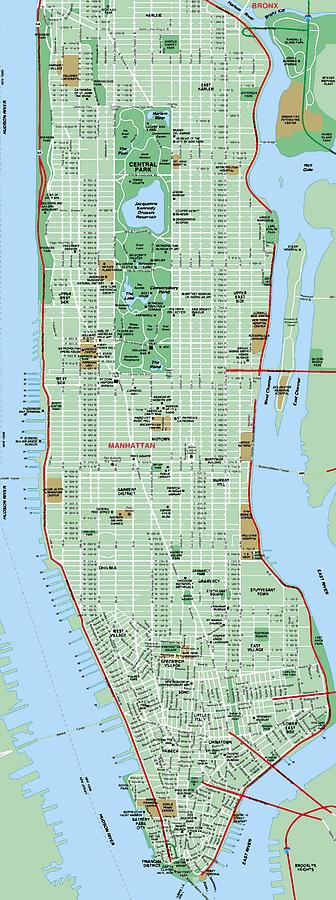 New York City Map Photograph - New York City Map Art by Michael French