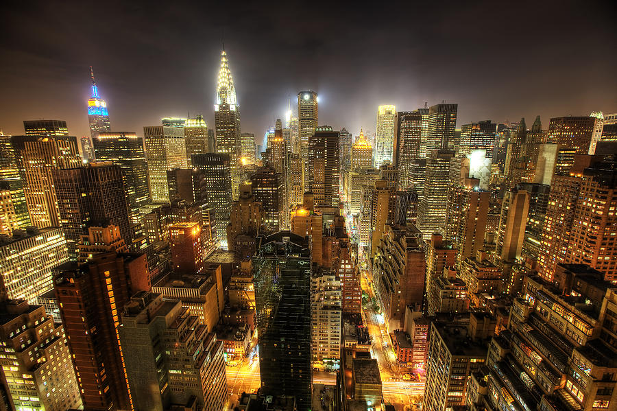 New York City Skyline Photograph - New York City Night by Shawn Everhart