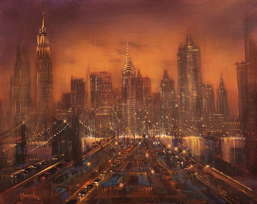 New York City of Dreams Painting by Tom Shropshire