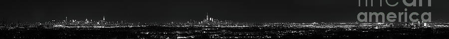 New York City Panorama BW Photograph by Michael Ver Sprill