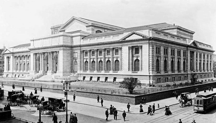 New York City Photograph - New York City Public Library - 1908 by Mountain Dreams